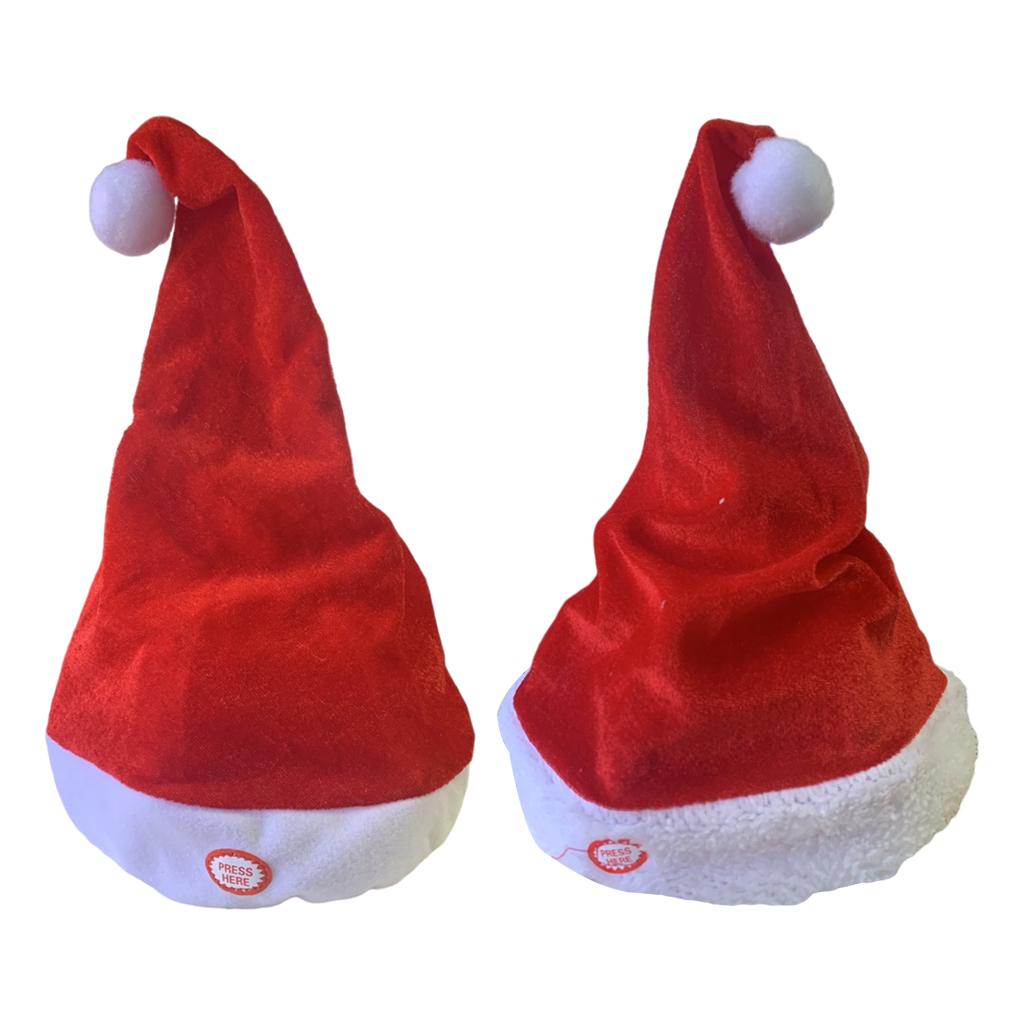 Santa Hat Plush - Singen tanzen Weihnachts mützen Dekoration Musik