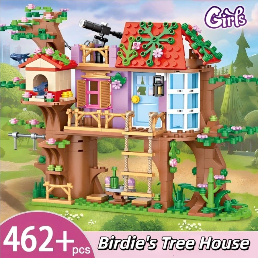 Lego Set City - 462-teiliges City Friends Vogelbaumhaus Baustein-Set MOC