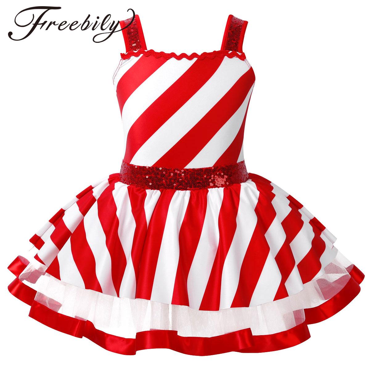 Elf Costume Christmas - Mädchen Weihnachten Zuckerstange Kostüm Glänzende Pailletten