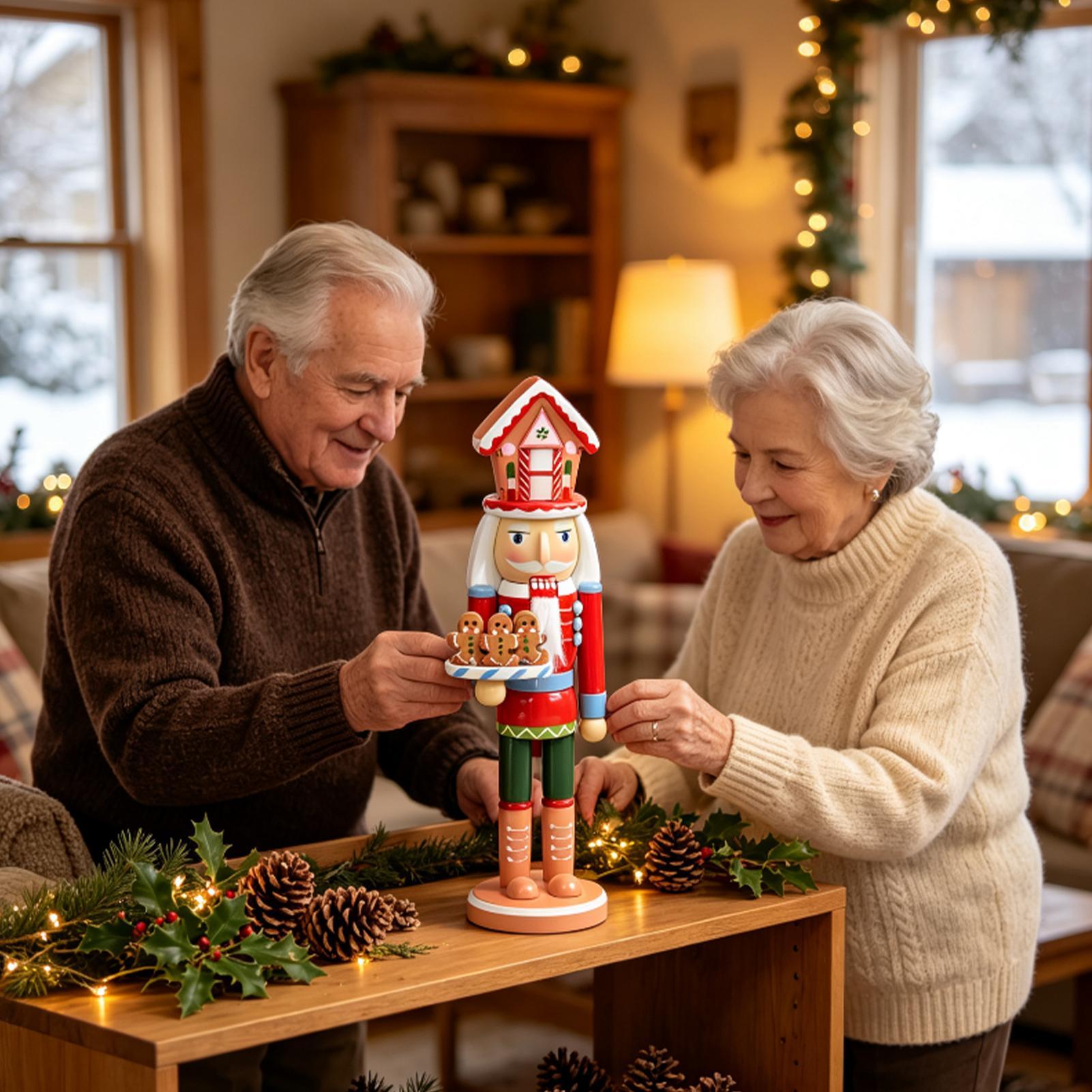 Nutcracker Figurine - Nussknacker Weihnachtsdekorationen 15 Zoll Holzfigur Modell