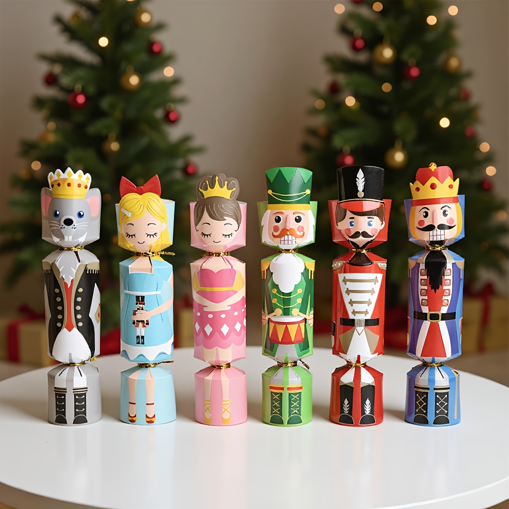 Nutcracker Figurine - 24 Stück Weihnachtsknaller Soldat Nussknacker Prinzessin
