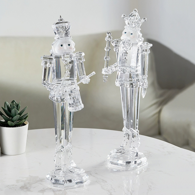 Nutcracker Figurine - Acryl-Charakterstatuen, Nussknacker-Soldat-Skulptur-Ornament, transparente Figur, nordische Kunstwerke,