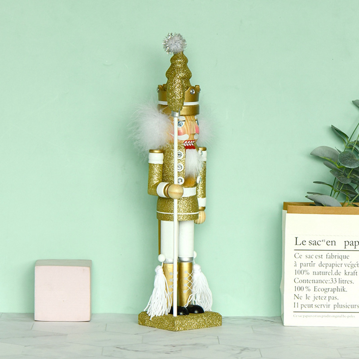 Nutcracker Figurine - ABRS-Holz König Nussknacker Ornamente Weihnachtsdekorationen Holzfigur