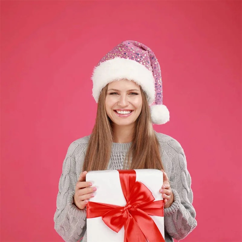 Doppellagige Pailletten-Weihna – Santa Hat Plush Bewertung und Preis