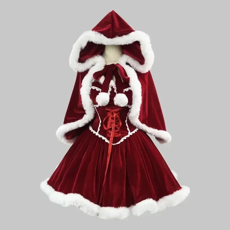 Neues Jahr Rotes Kleid Umhang  – Elf Costume Christmas Bewertung und Preis