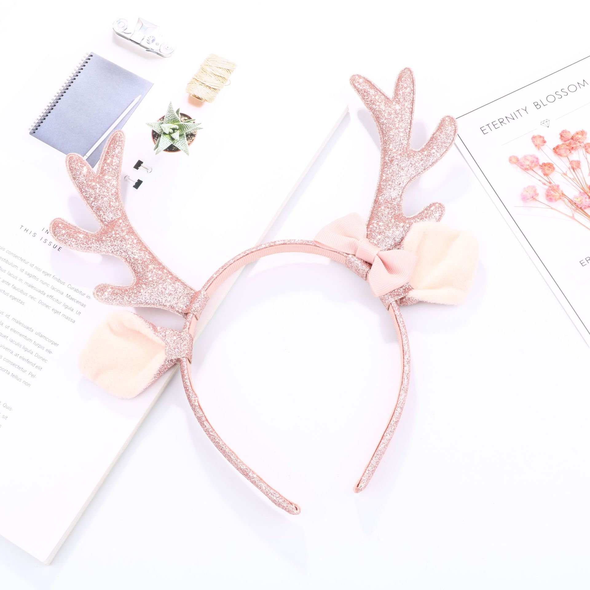 Niedliches Rosa Glitzer-Rentie – Reindeer Antlers Headband Bewertung und Preis